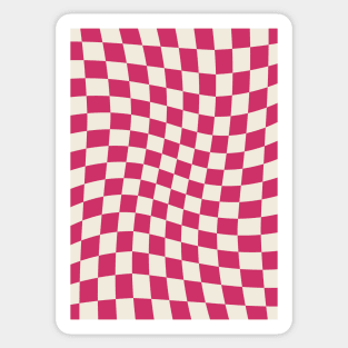 Pink Grid Chess Sticker